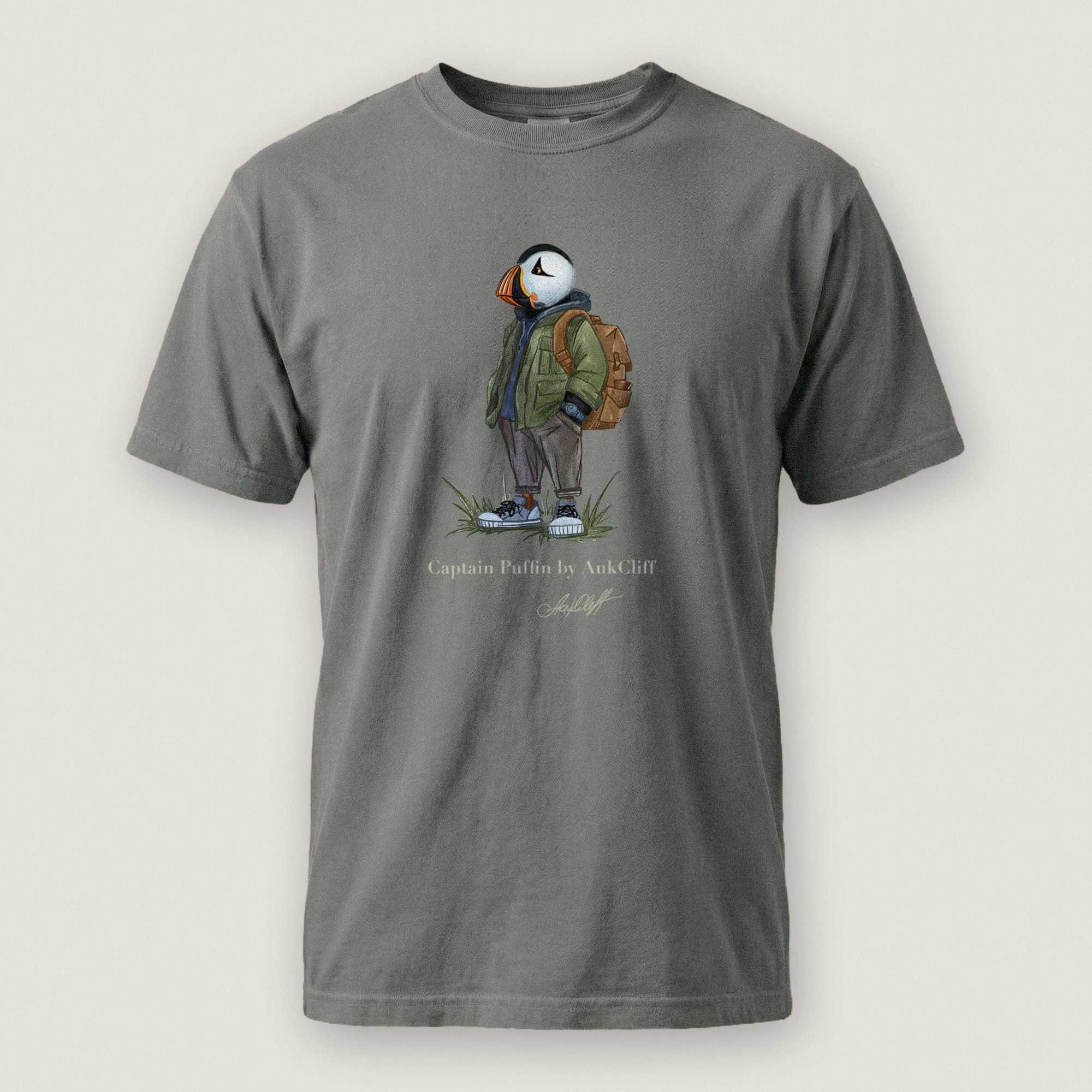 AukCliff® Captain Puffin T-shirt Grey / S Captain Puffin™ “Urban Hiker” Comfort Colors T-Shirt