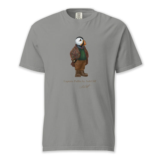 AukCliff® Captain Puffin T-shirt Grey / S Captain Puffin™ “Wilderness Gentleman” Comfort Colors T-Shirt