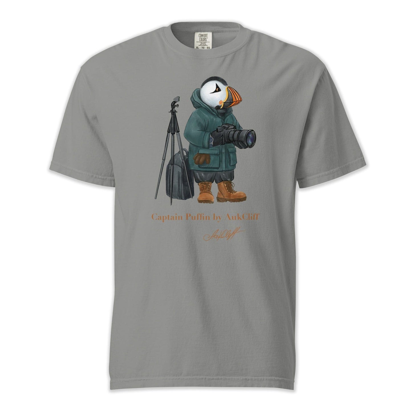 AukCliff Captain Puffin T-shirt Grey / S Captain Puffin™ Wildlife Photographer Comfort Colors T-Shirt