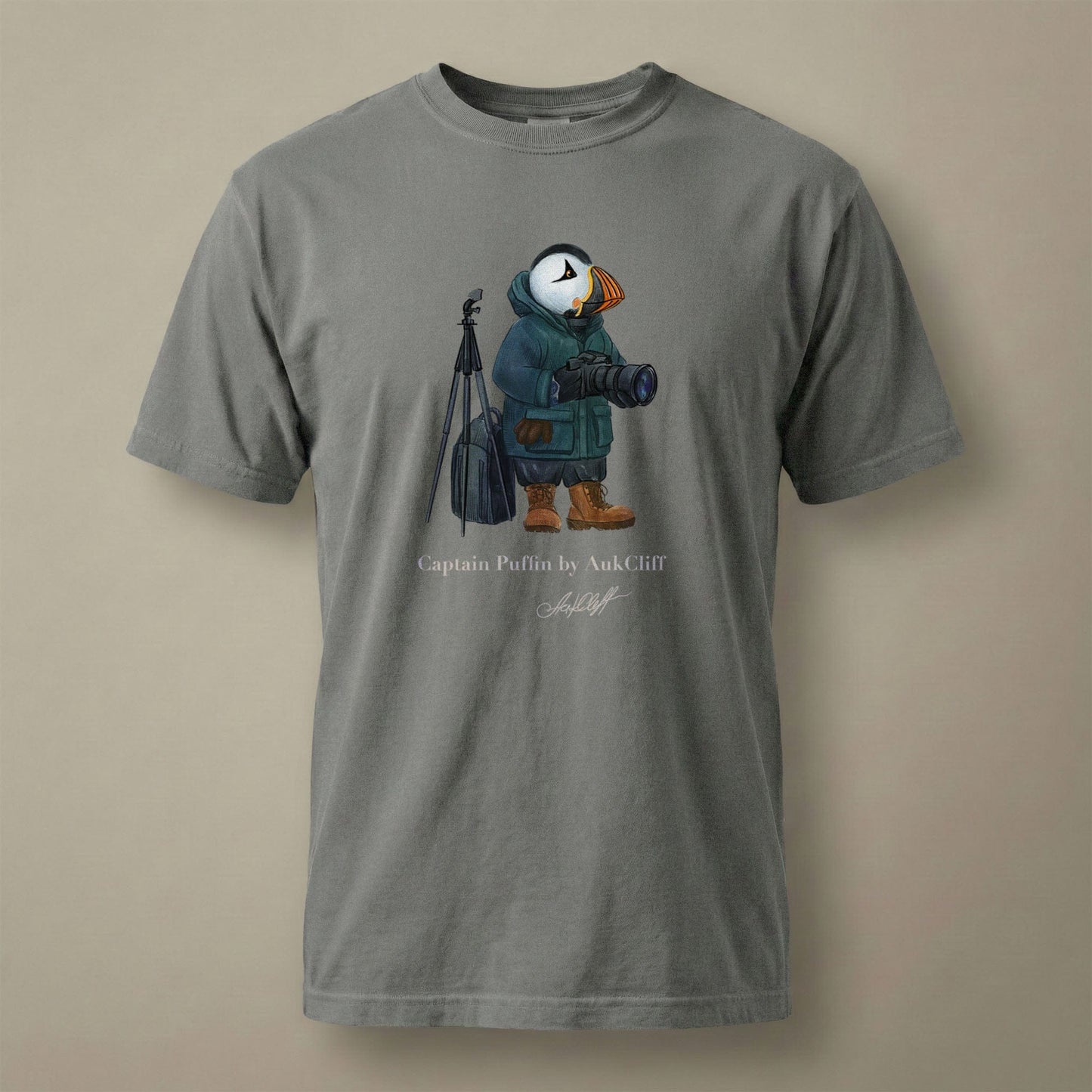 AukCliff Captain Puffin T-shirt Grey / S Captain Puffin™ Wildlife Photographer Comfort Colors T-Shirt