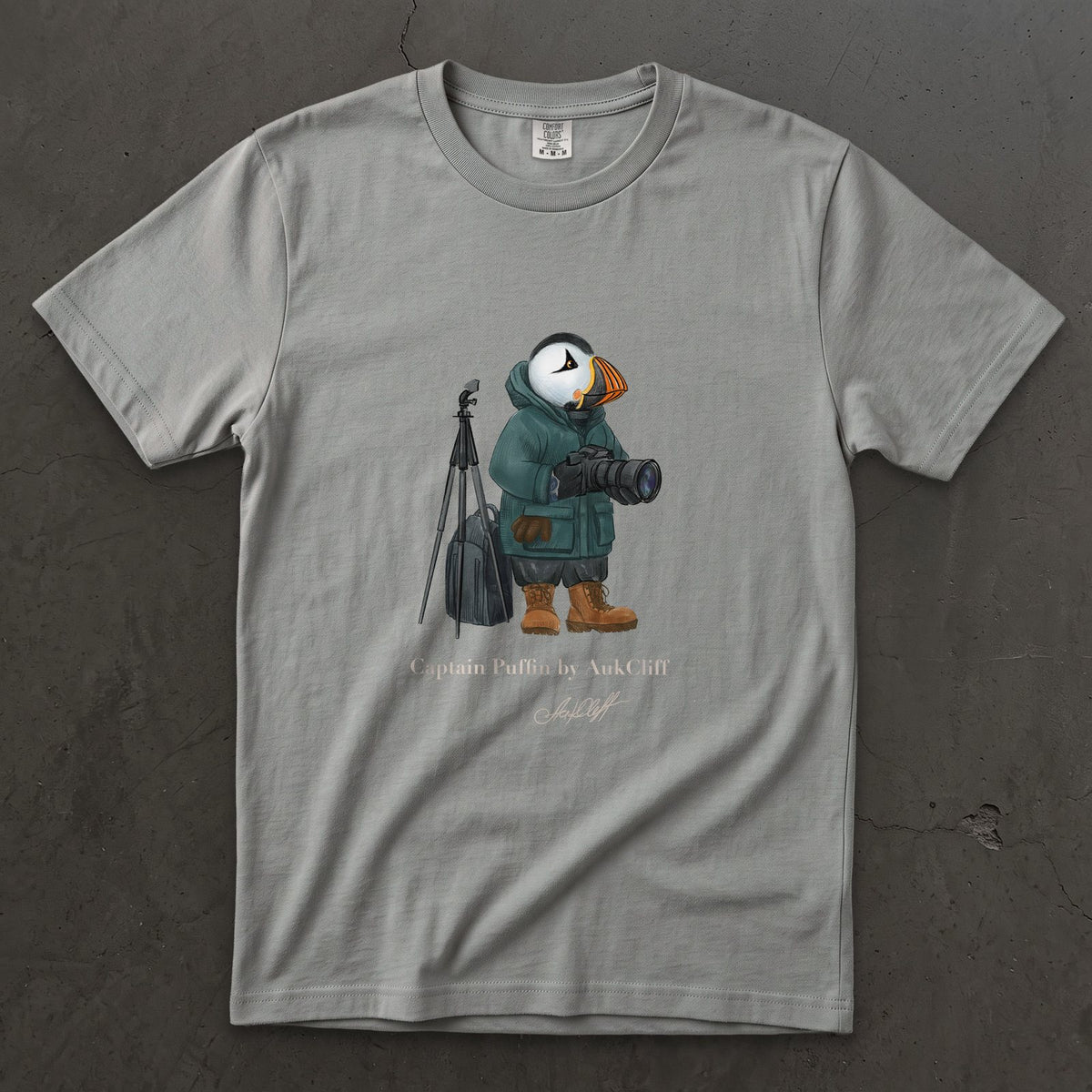 AukCliff Captain Puffin T-shirt Grey / S Captain Puffin™ Wildlife Photographer Comfort Colors T-Shirt