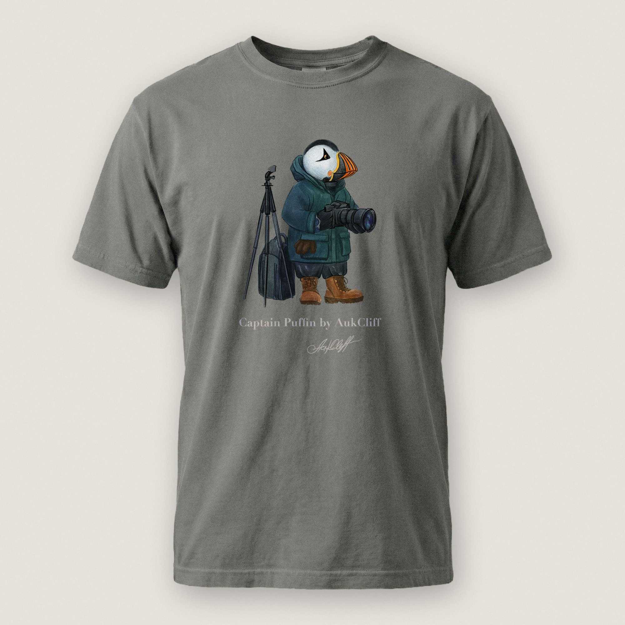 AukCliff Captain Puffin T-shirt Grey / S Captain Puffin™ Wildlife Photographer Comfort Colors T-Shirt
