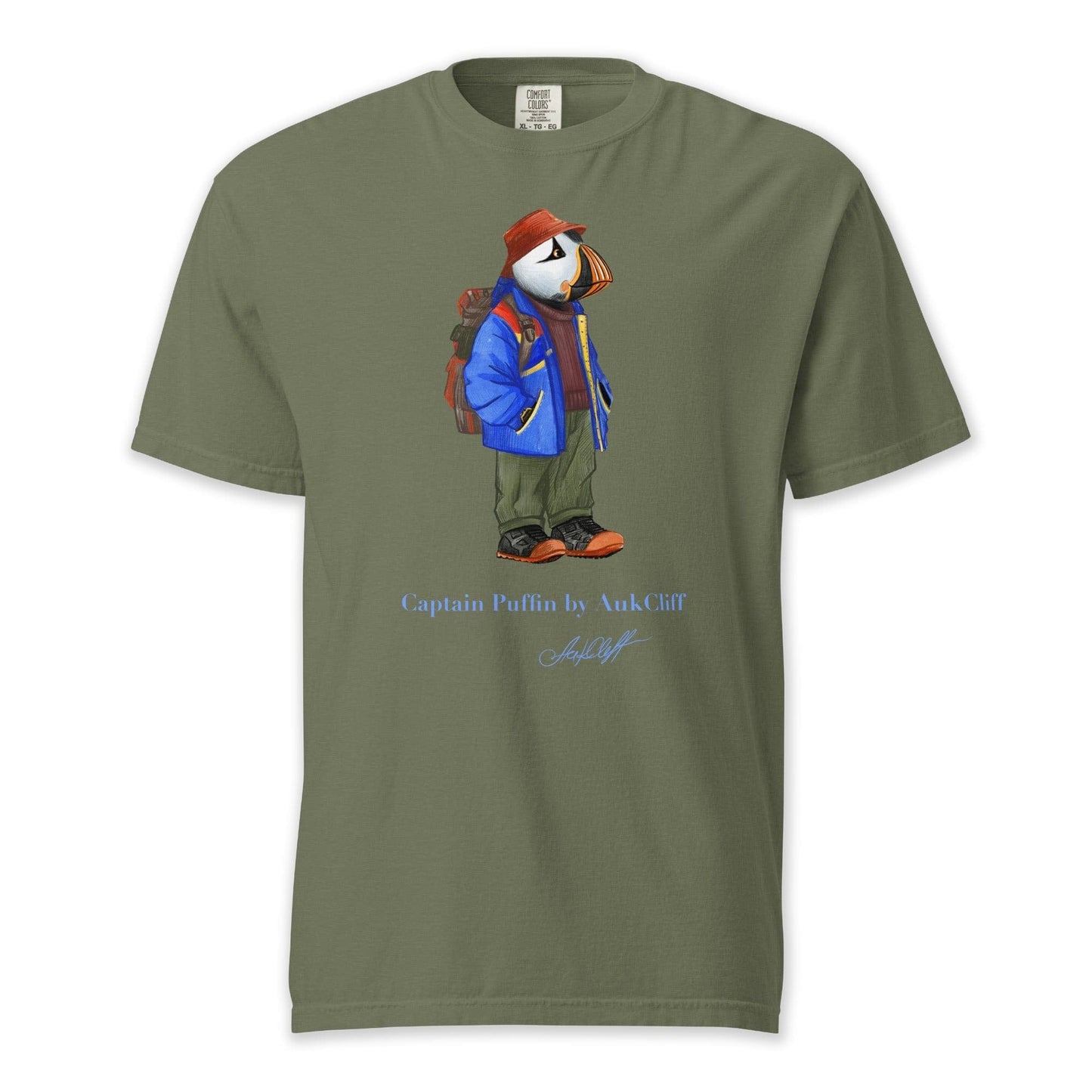 AukCliff Captain Puffin T-shirt Moss / S Captain Puffin™ 90’s Outdoor Style Comfort Colors T-Shirt