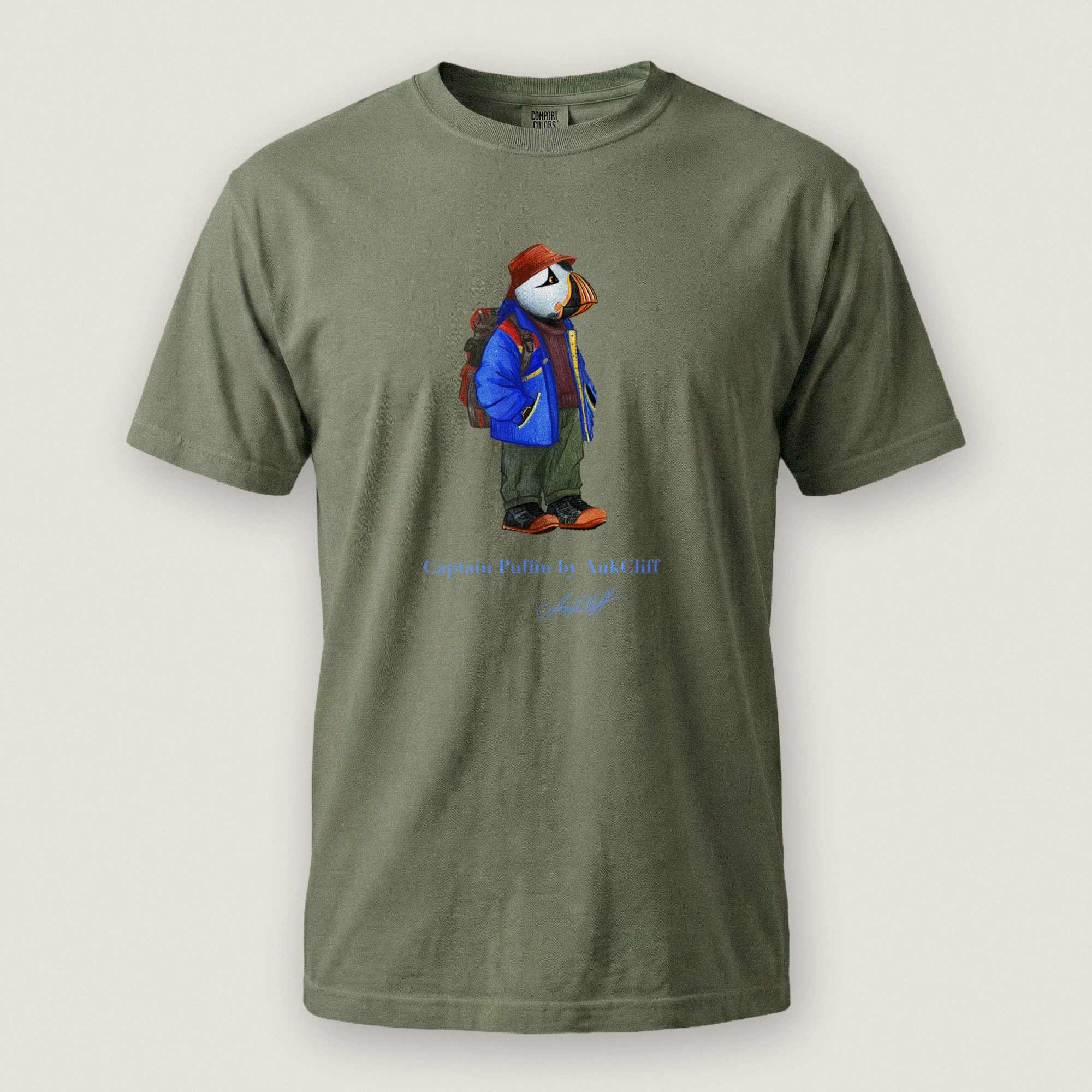 AukCliff Captain Puffin T-shirt Moss / S Captain Puffin™ 90’s Outdoor Style Comfort Colors T-Shirt