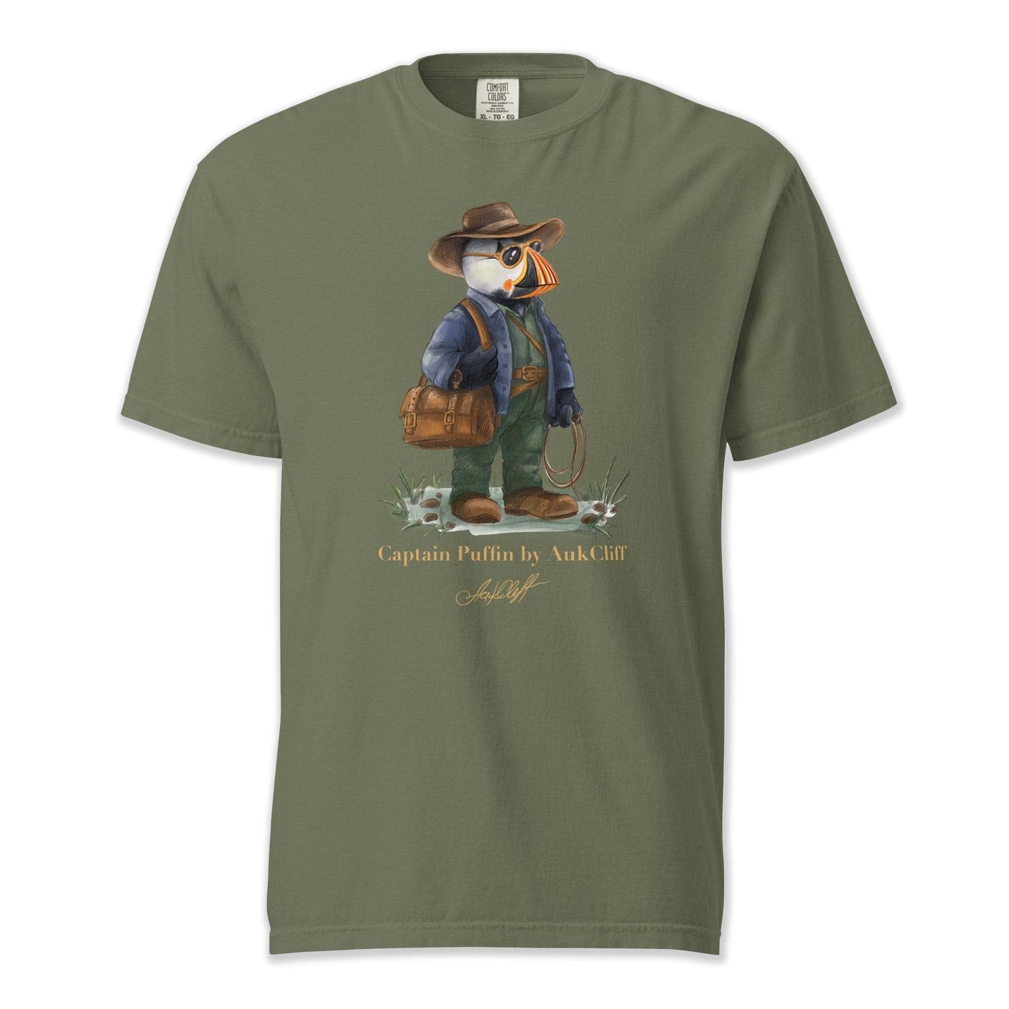 AukCliff Captain Puffin T-shirt Moss / S Captain Puffin™ Adventure Archaeologist Comfort Colors T-Shirt