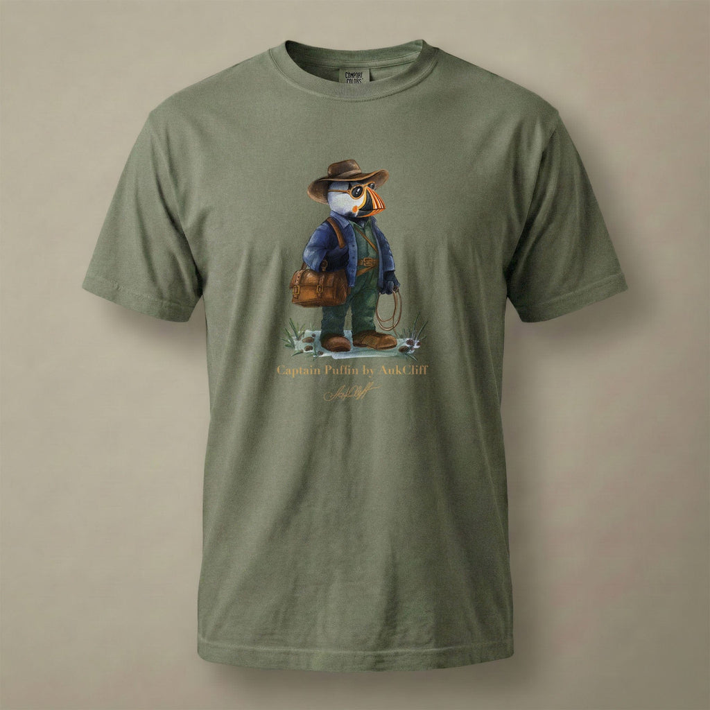 AukCliff Captain Puffin T-shirt Moss / S Captain Puffin™ Adventure Archaeologist Comfort Colors T-Shirt
