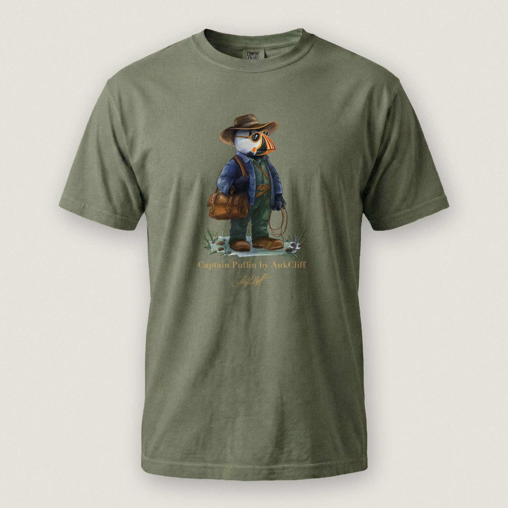 AukCliff Captain Puffin T-shirt Moss / S Captain Puffin™ Adventure Archaeologist Comfort Colors T-Shirt