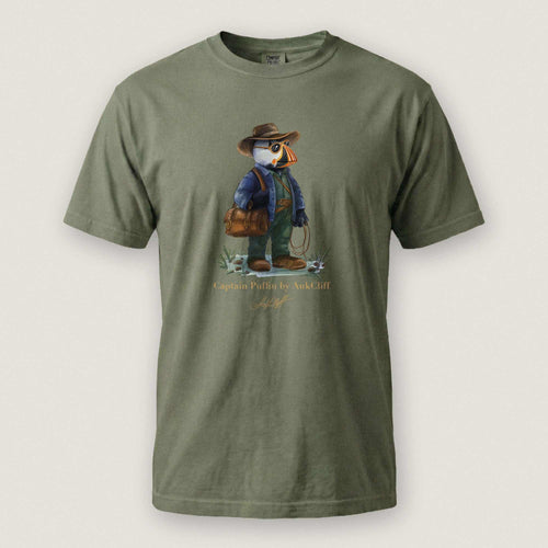 AukCliff Captain Puffin T-shirt Moss / S Captain Puffin™ Adventure Archaeologist Comfort Colors T-Shirt