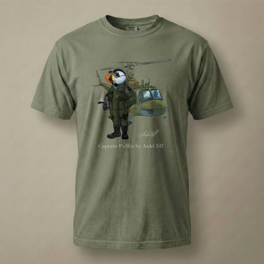 AukCliff® Captain Puffin T-shirt Moss / S Captain Puffin™ Airborne Comfort Colors T-Shirt