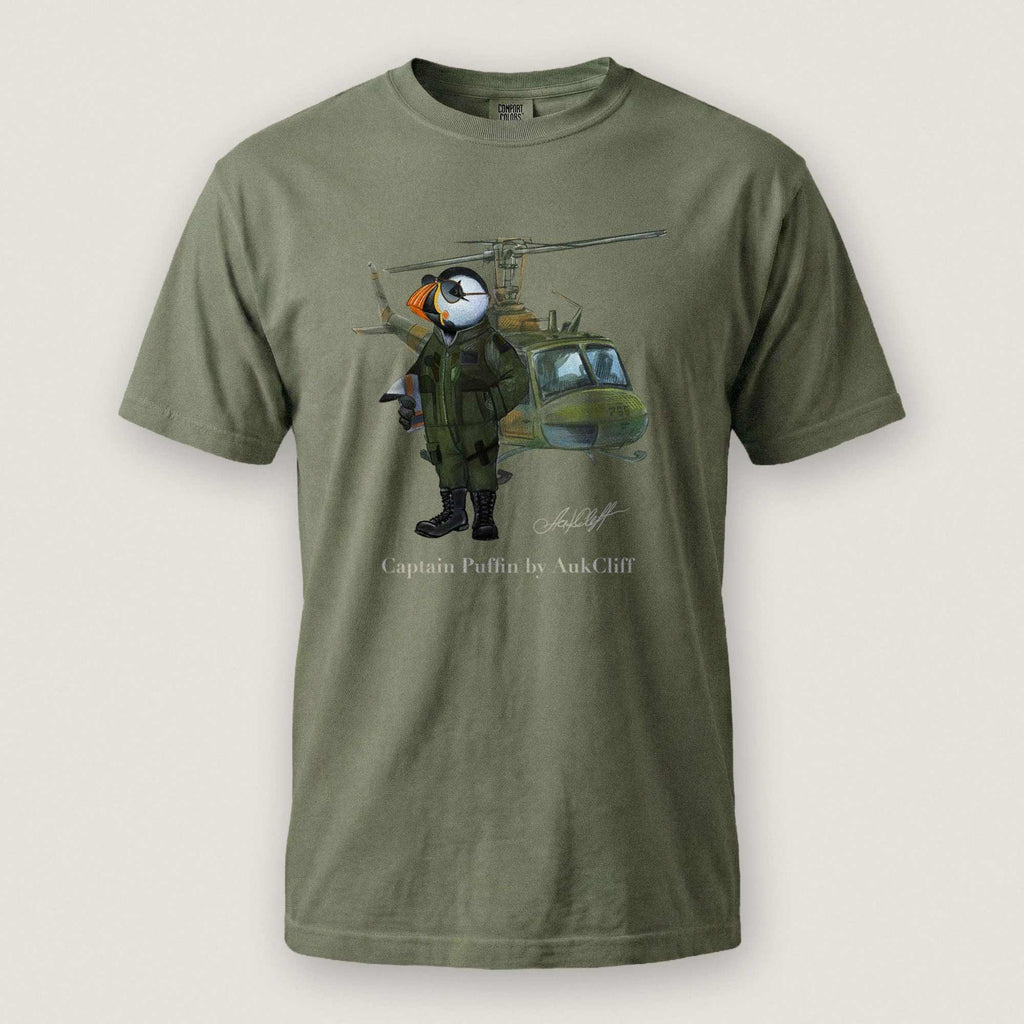 AukCliff® Captain Puffin T-shirt Moss / S Captain Puffin™ Airborne Comfort Colors T-Shirt
