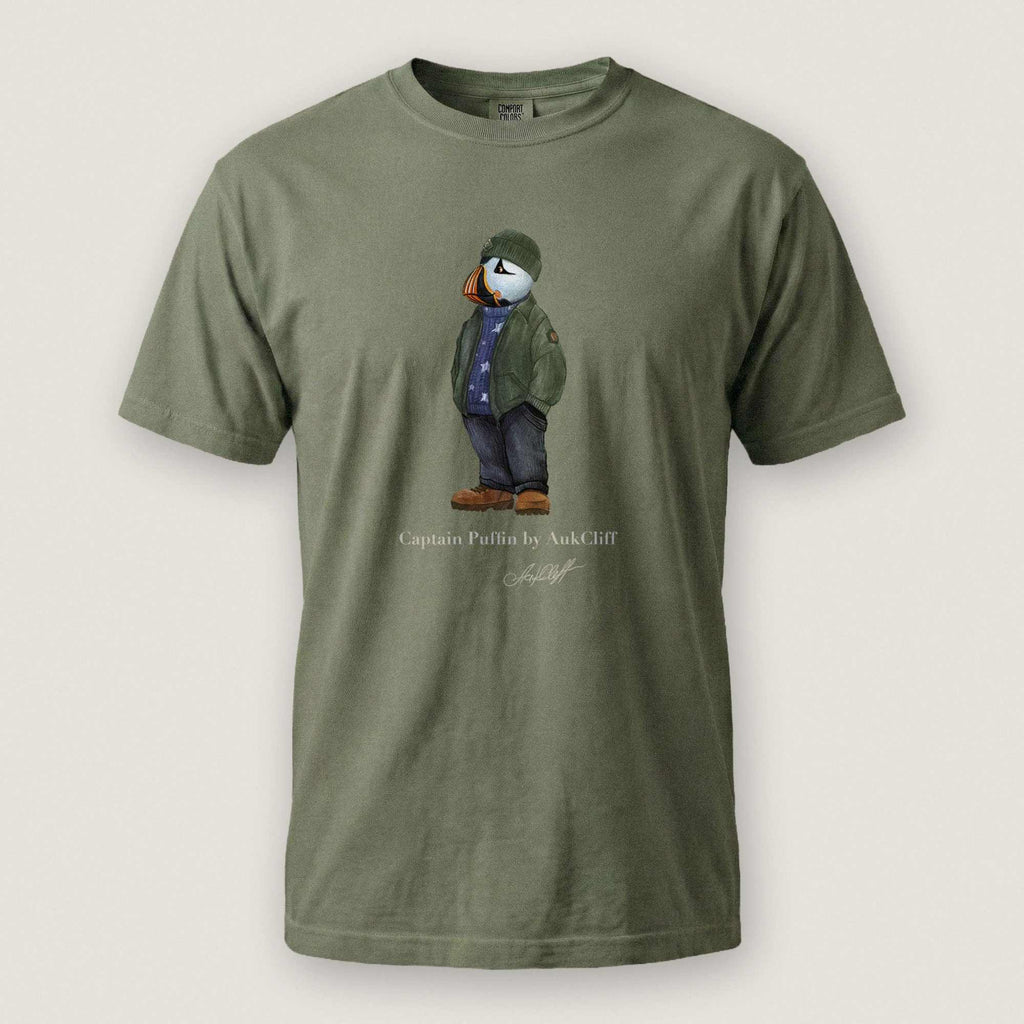 AukCliff® Captain Puffin T-shirt Moss / S Captain Puffin “American Trailkeeper” Comfort Colors T-Shirt