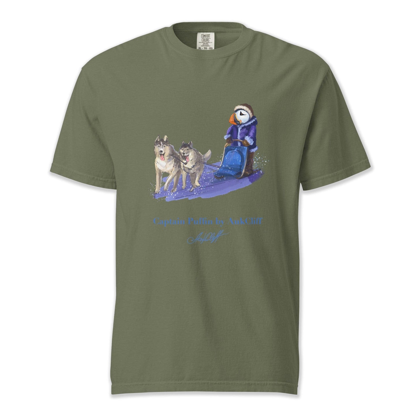 AukCliff Captain Puffin T-shirt Moss / S Captain Puffin™ Arctic Dog Sledder T-Shirt