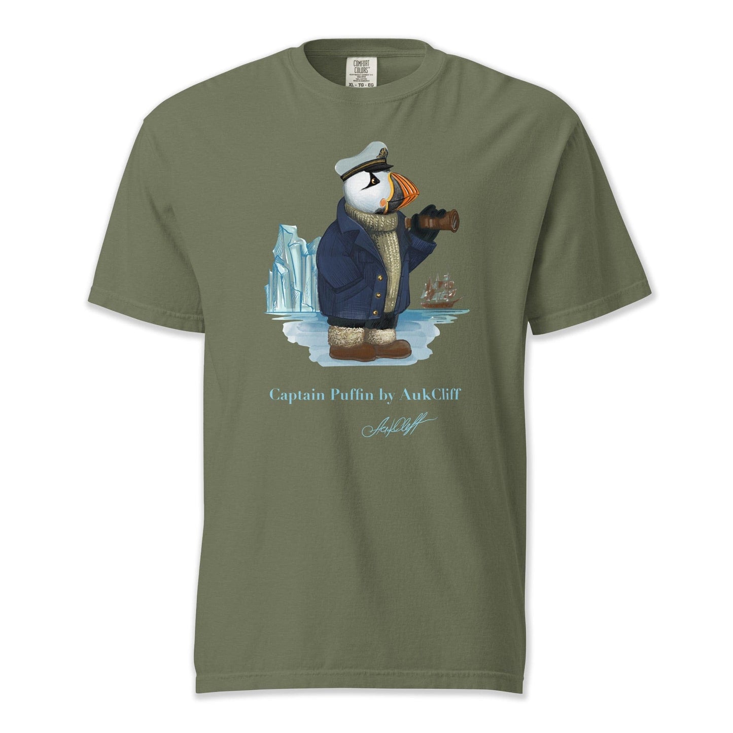 AukCliff Captain Puffin T-shirt Moss / S Captain Puffin™ Arctic Sailor Comfort Colors T-Shirt