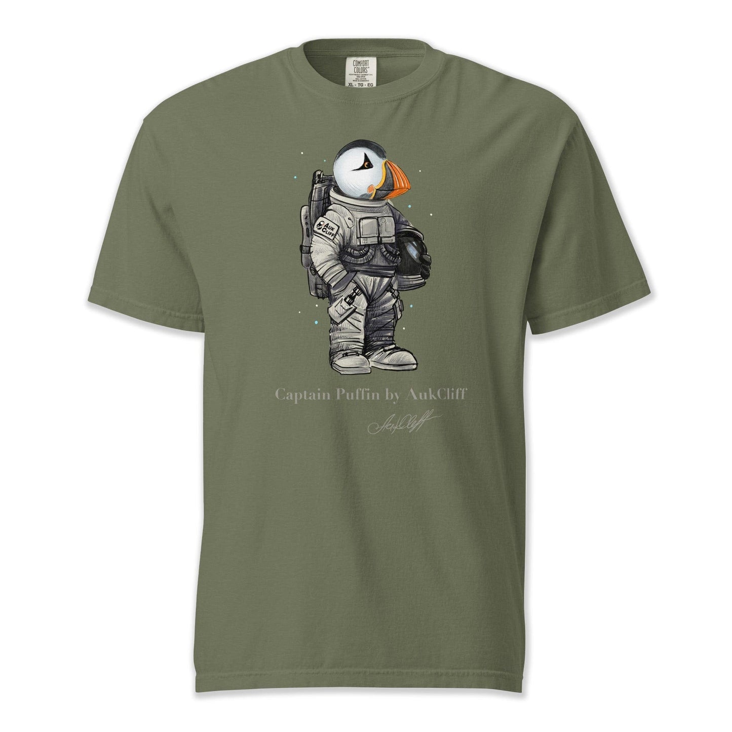 AukCliff Captain Puffin T-shirt Moss / S Captain Puffin™ Astronaut Comfort Colors T-Shirt