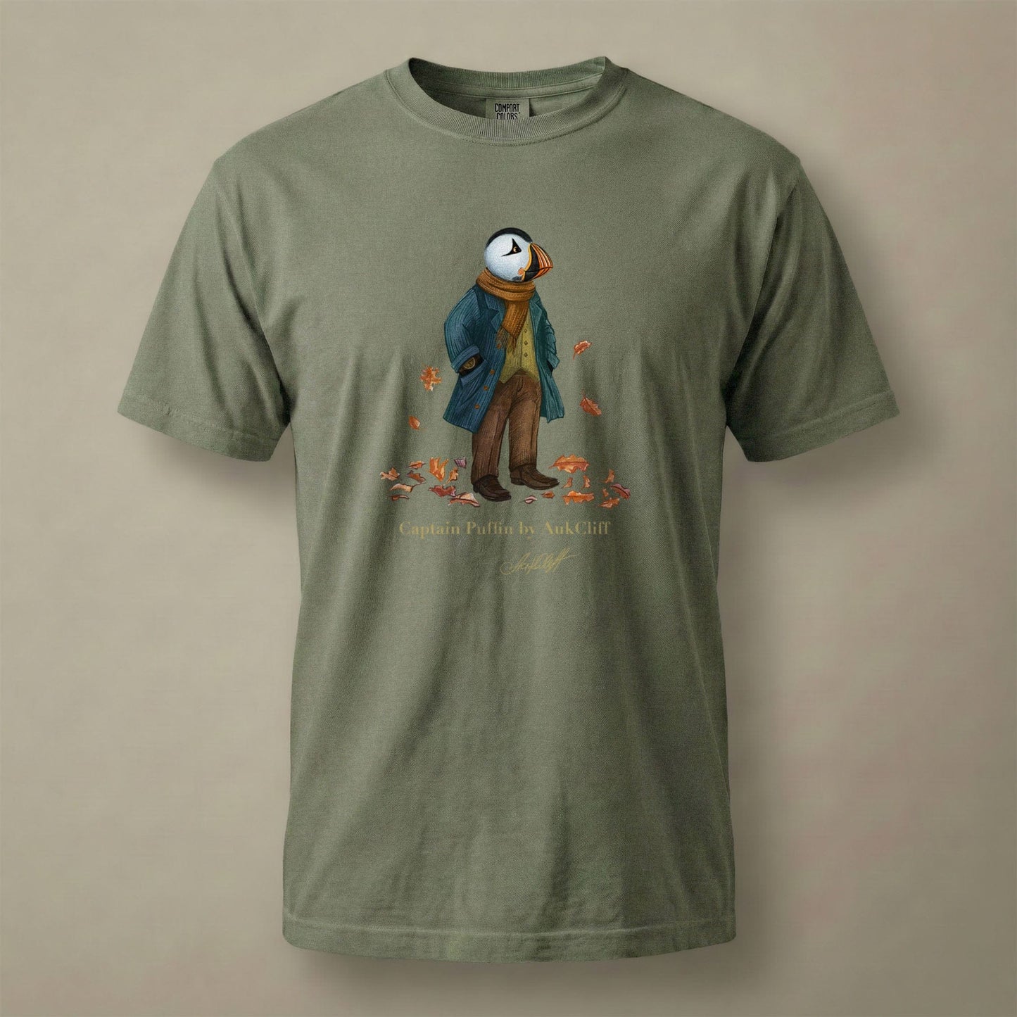 AukCliff Captain Puffin T-shirt Moss / S Captain Puffin™ “Autumn Wanderer” Comfort Colors T-Shirt