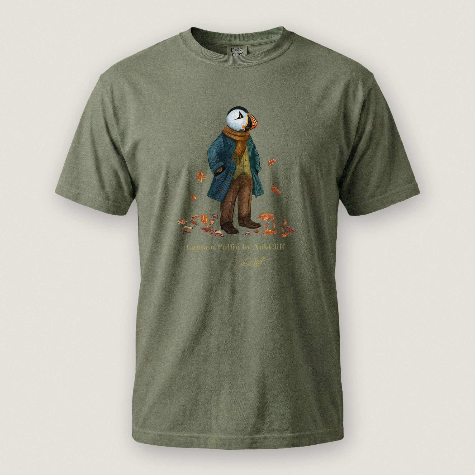 AukCliff Captain Puffin T-shirt Moss / S Captain Puffin™ “Autumn Wanderer” Comfort Colors T-Shirt
