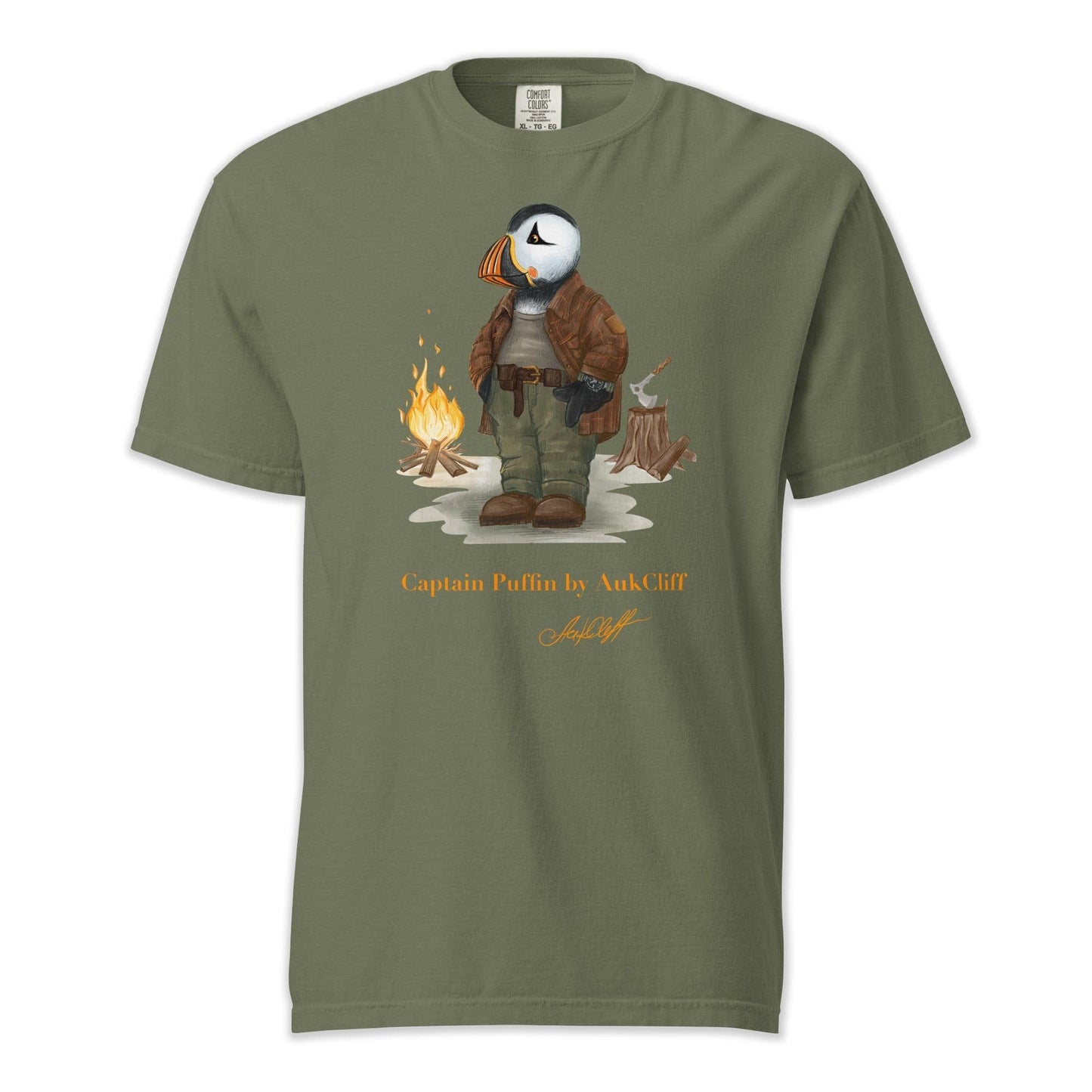 AukCliff Captain Puffin T-shirt Moss / S Captain Puffin™ Bushcraft Comfort Colors T-Shirt