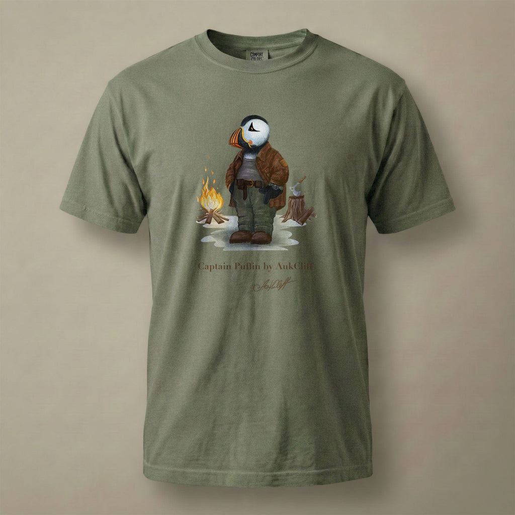 AukCliff Captain Puffin T-shirt Moss / S Captain Puffin™ Bushcraft Comfort Colors T-Shirt