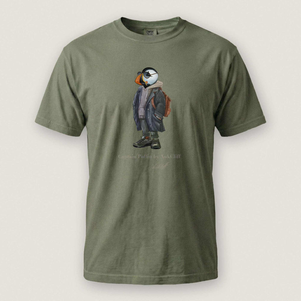 AukCliff® Captain Puffin T-shirt Moss / S Captain Puffin™ “City Explorer” Comfort Colors T-Shirt