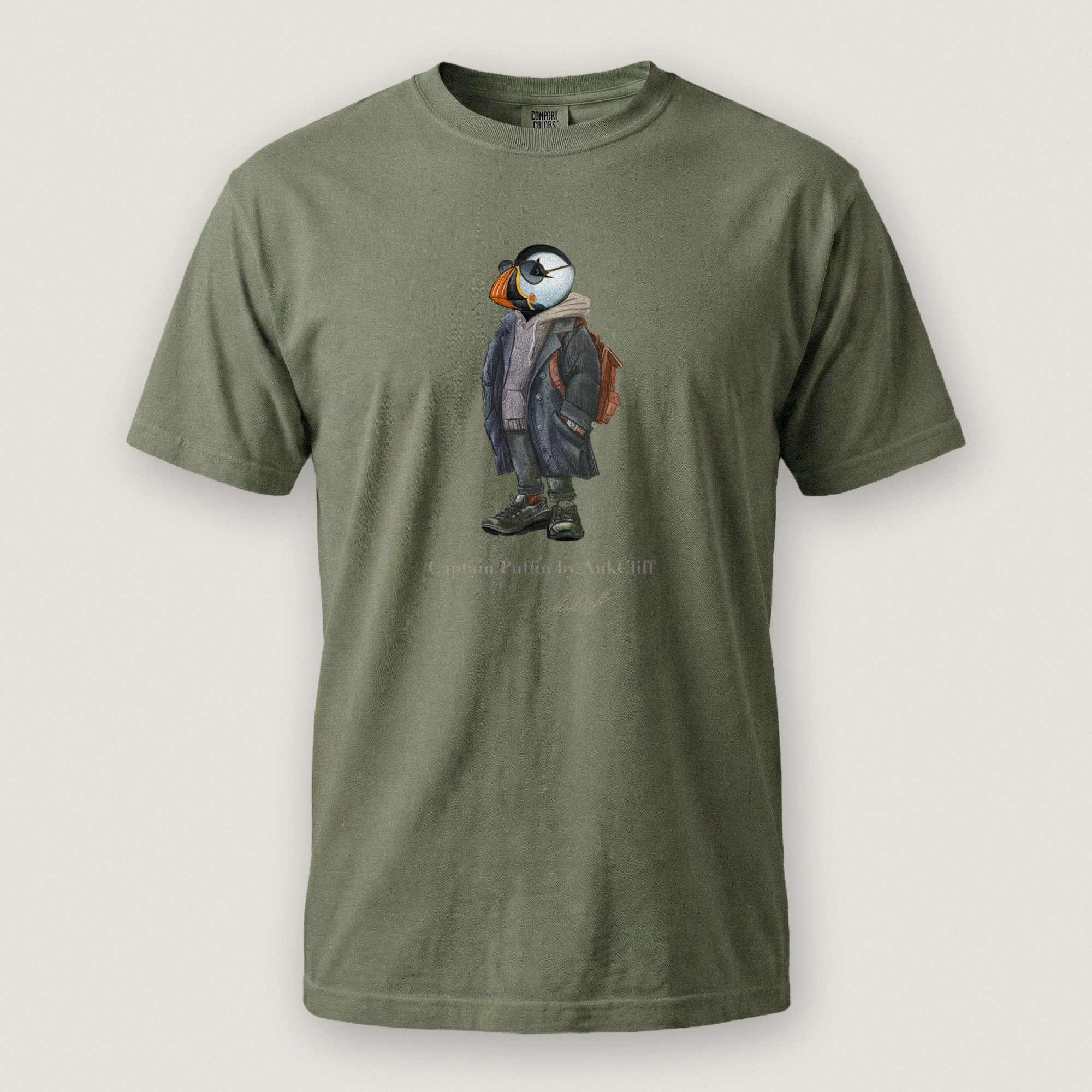 AukCliff® Captain Puffin T-shirt Moss / S Captain Puffin™ “City Explorer” Comfort Colors T-Shirt