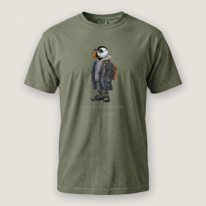 AukCliff® Captain Puffin T-shirt Moss / S Captain Puffin™ “City Explorer” Comfort Colors T-Shirt
