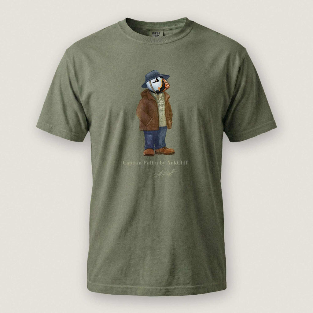 AukCliff® Captain Puffin T-shirt Moss / S Captain Puffin “Dolomites Alpine Rambler” Comfort Colors T-Shirt