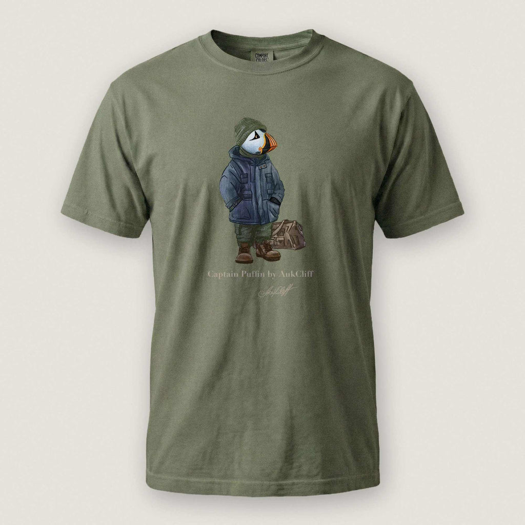 AukCliff® Captain Puffin T-shirt Moss / S Captain Puffin™ “Expedition Scout” Comfort Colors T-Shirt