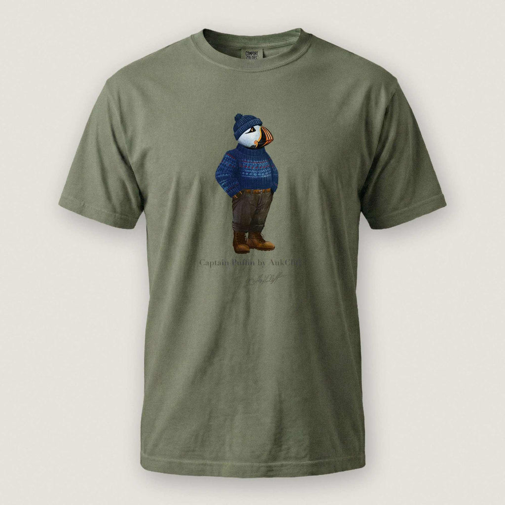 AukCliff Captain Puffin T-shirt Moss / S Captain Puffin™ “Faroe Islands Fisherman” Comfort Colors T-Shirt
