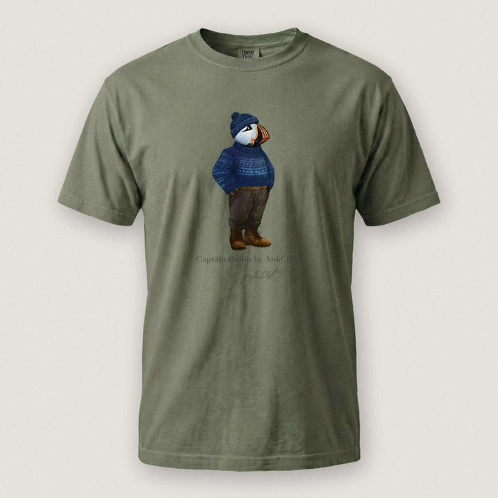 AukCliff Captain Puffin T-shirt Moss / S Captain Puffin™ “Faroe Islands Fisherman” Comfort Colors T-Shirt