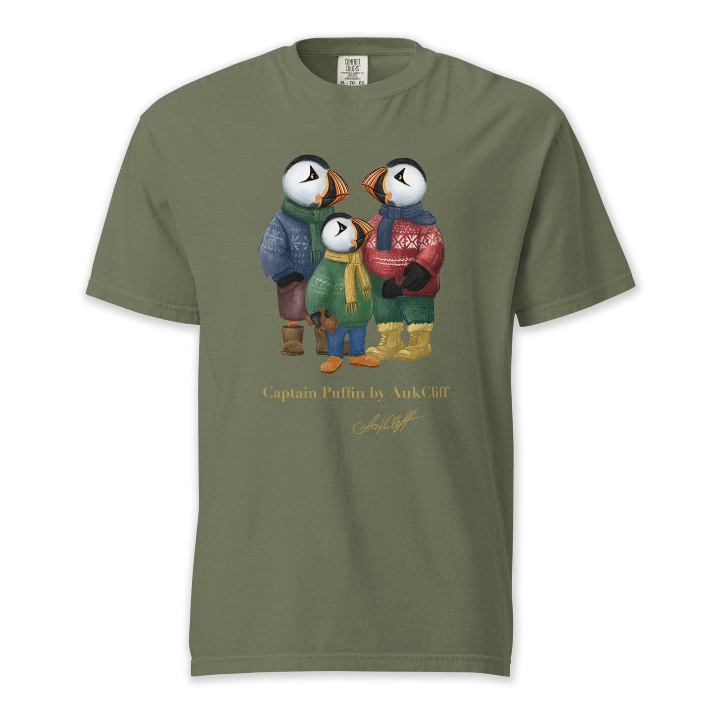 AukCliff Captain Puffin T-shirt Moss / S Captain Puffin™ “Festive Family” Comfort Colors T-Shirt