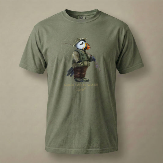 AukCliff Captain Puffin T-shirt Moss / S Captain Puffin™ Fly Fisherman Comfort Colors T-Shirt