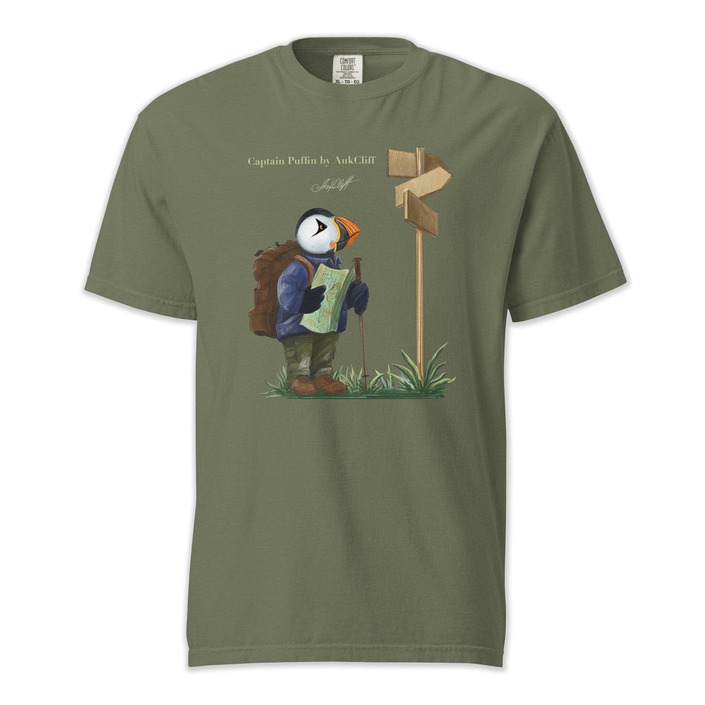AukCliff Captain Puffin T-shirt Moss / S Captain Puffin™ Hiker Comfort Colors T-Shirt