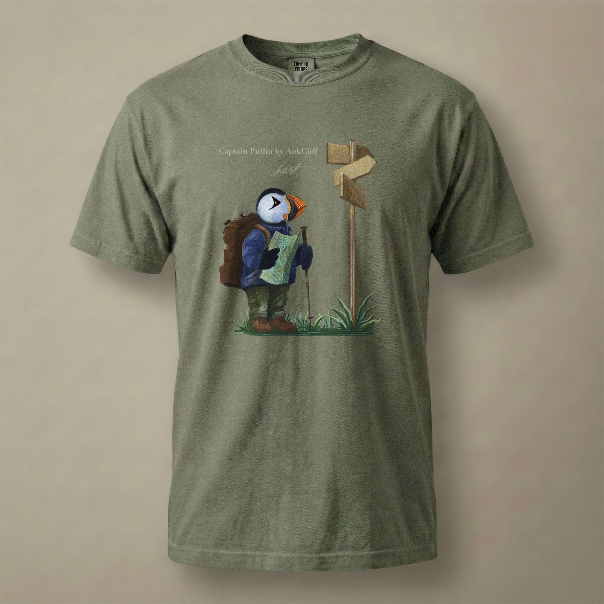 AukCliff Captain Puffin T-shirt Moss / S Captain Puffin™ Hiker Comfort Colors T-Shirt