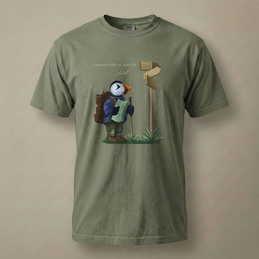 AukCliff Captain Puffin T-shirt Moss / S Captain Puffin™ Hiker Comfort Colors T-Shirt