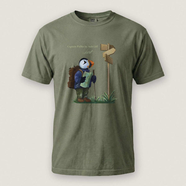 AukCliff Captain Puffin T-shirt Moss / S Captain Puffin™ Hiker Comfort Colors T-Shirt