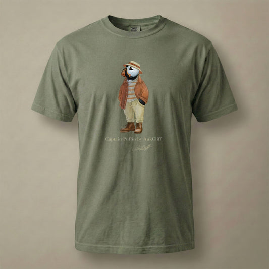 AukCliff® Captain Puffin T-shirt Moss / S Captain Puffin “Iberian Rambler” Comfort Colors T-Shirt