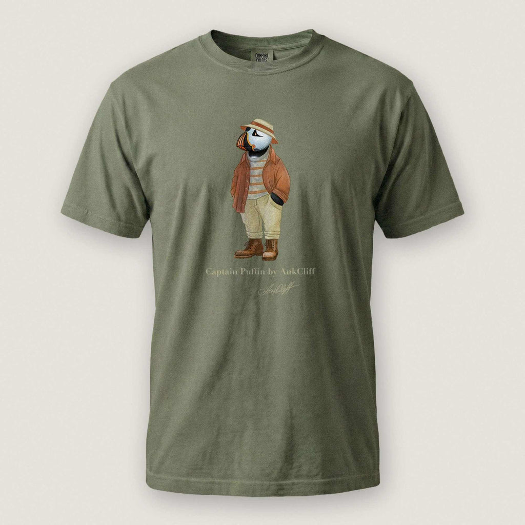 AukCliff® Captain Puffin T-shirt Moss / S Captain Puffin “Iberian Rambler” Comfort Colors T-Shirt