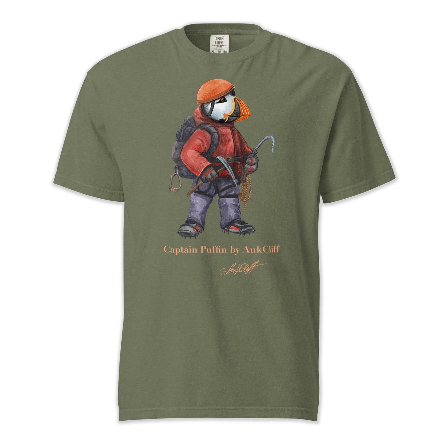 AukCliff Captain Puffin T-shirt Moss / S Captain Puffin™ Ice Climber Comfort Colors T-Shirt