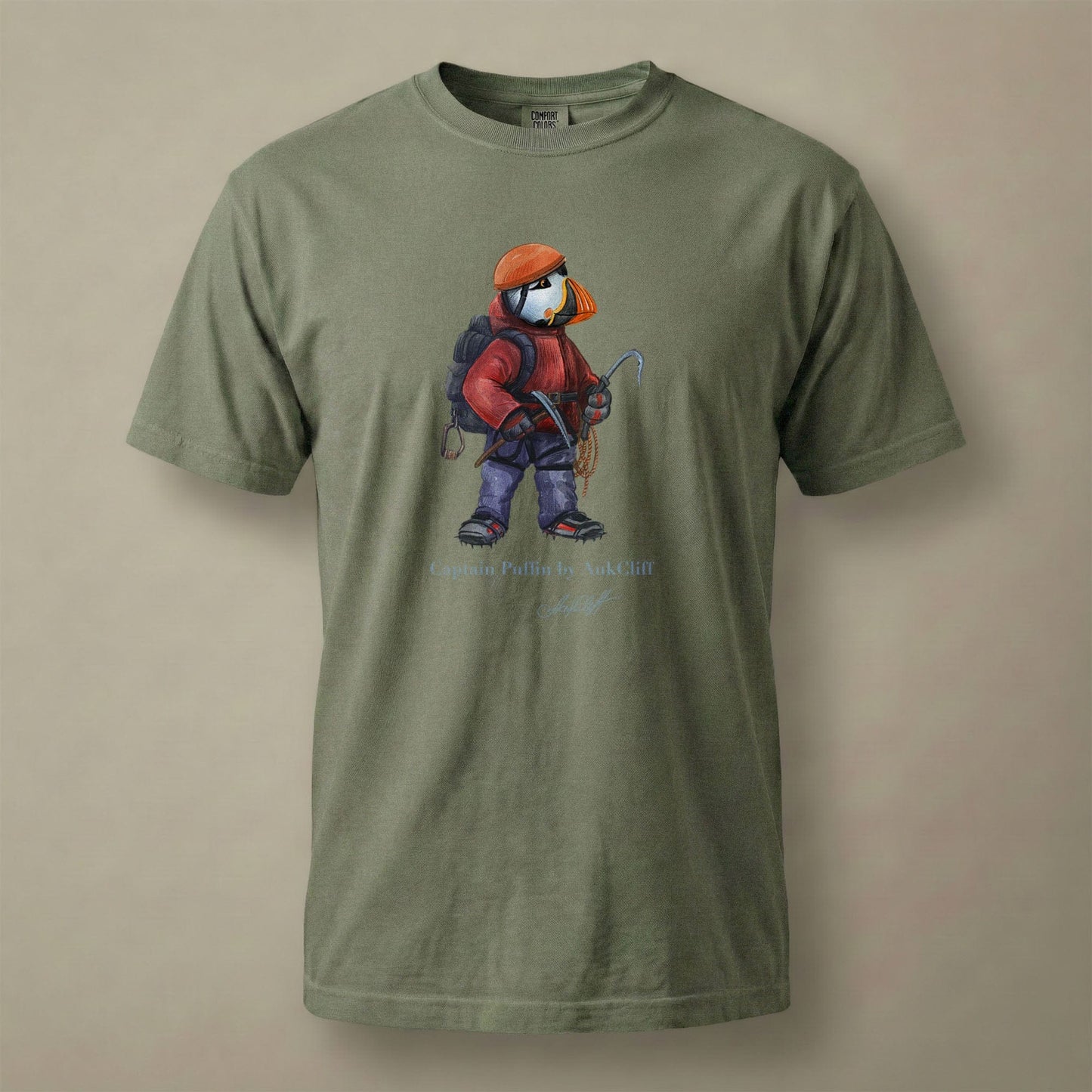 AukCliff Captain Puffin T-shirt Moss / S Captain Puffin™ Ice Climber Comfort Colors T-Shirt