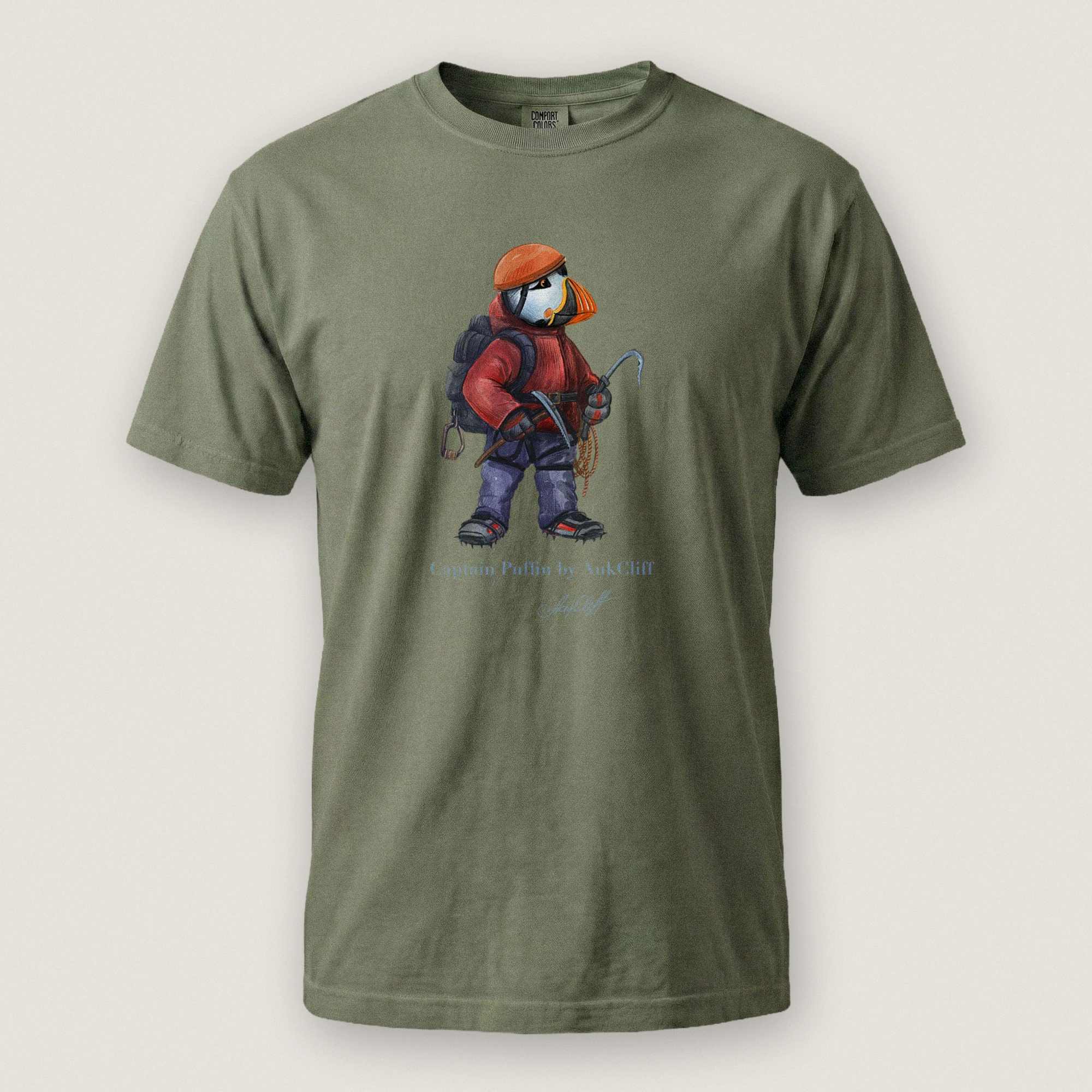 AukCliff Captain Puffin T-shirt Moss / S Captain Puffin™ Ice Climber Comfort Colors T-Shirt