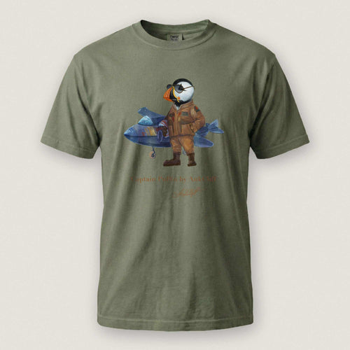AukCliff Captain Puffin T-shirt Moss / S Captain Puffin™ Jet Pilot Comfort Colors T-Shirt