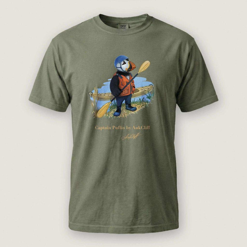 AukCliff Captain Puffin T-shirt Moss / S Captain Puffin™ Kayaker Comfort Colors T-Shirt