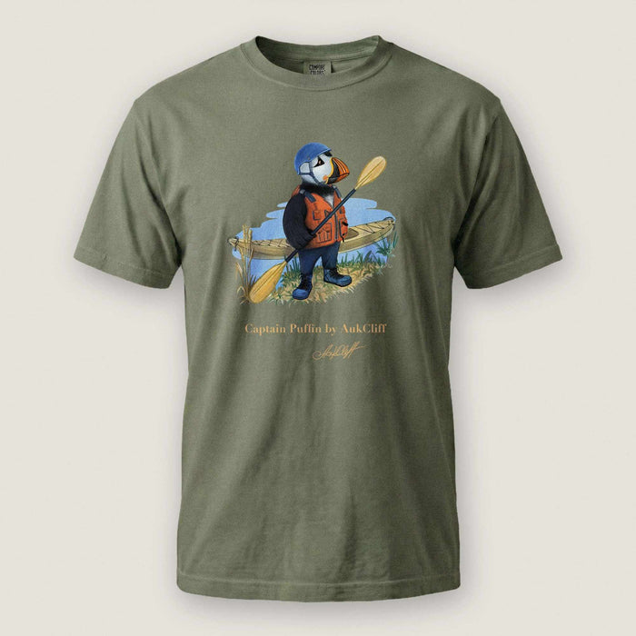 AukCliff Captain Puffin T-shirt Moss / S Captain Puffin™ Kayaker Comfort Colors T-Shirt