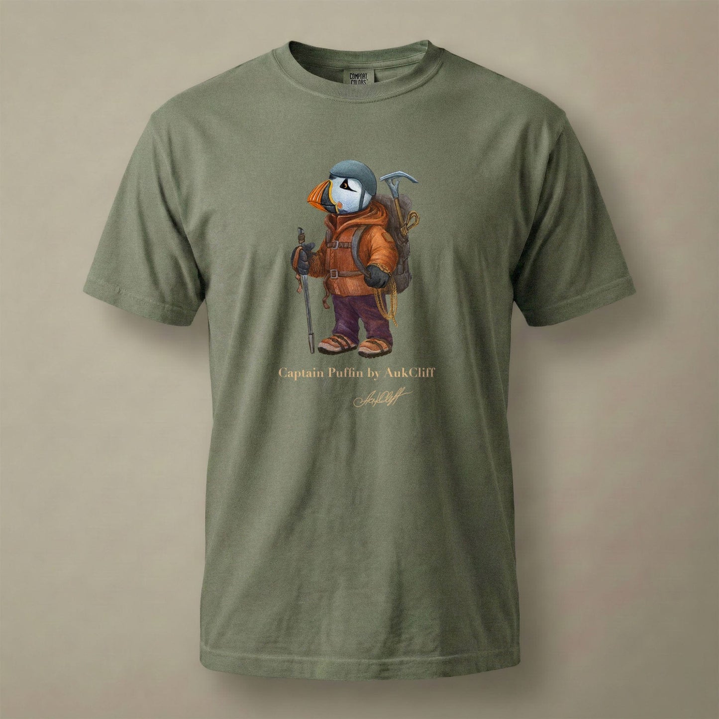 AukCliff Captain Puffin T-shirt Moss / S Captain Puffin™ Mountaineer Comfort Colors T-Shirt