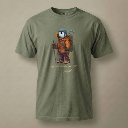 AukCliff Captain Puffin T-shirt Moss / S Captain Puffin™ Mountaineer Comfort Colors T-Shirt