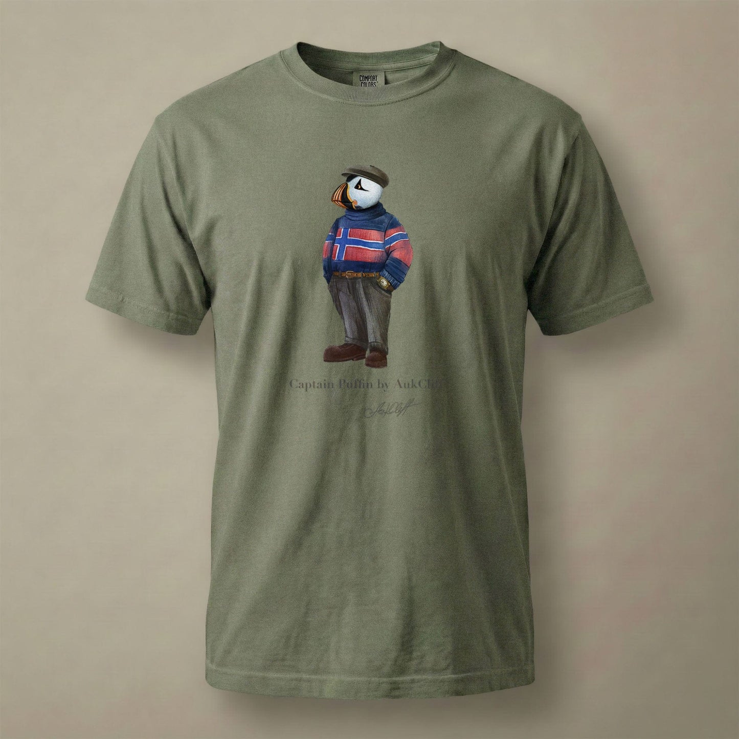 AukCliff Captain Puffin T-shirt Moss / S Captain Puffin™ “Nordic Wanderer” Comfort Colors T-Shirt