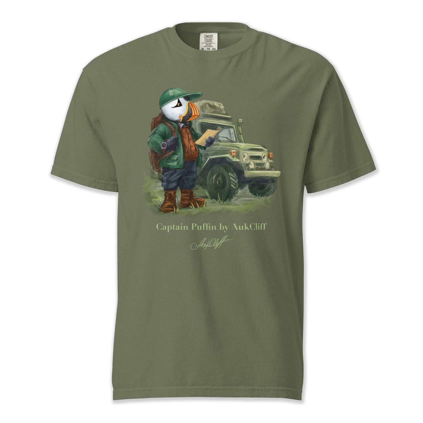 AukCliff Captain Puffin T-shirt Moss / S Captain Puffin™ Overland Explorer Comfort Colors T-Shirt