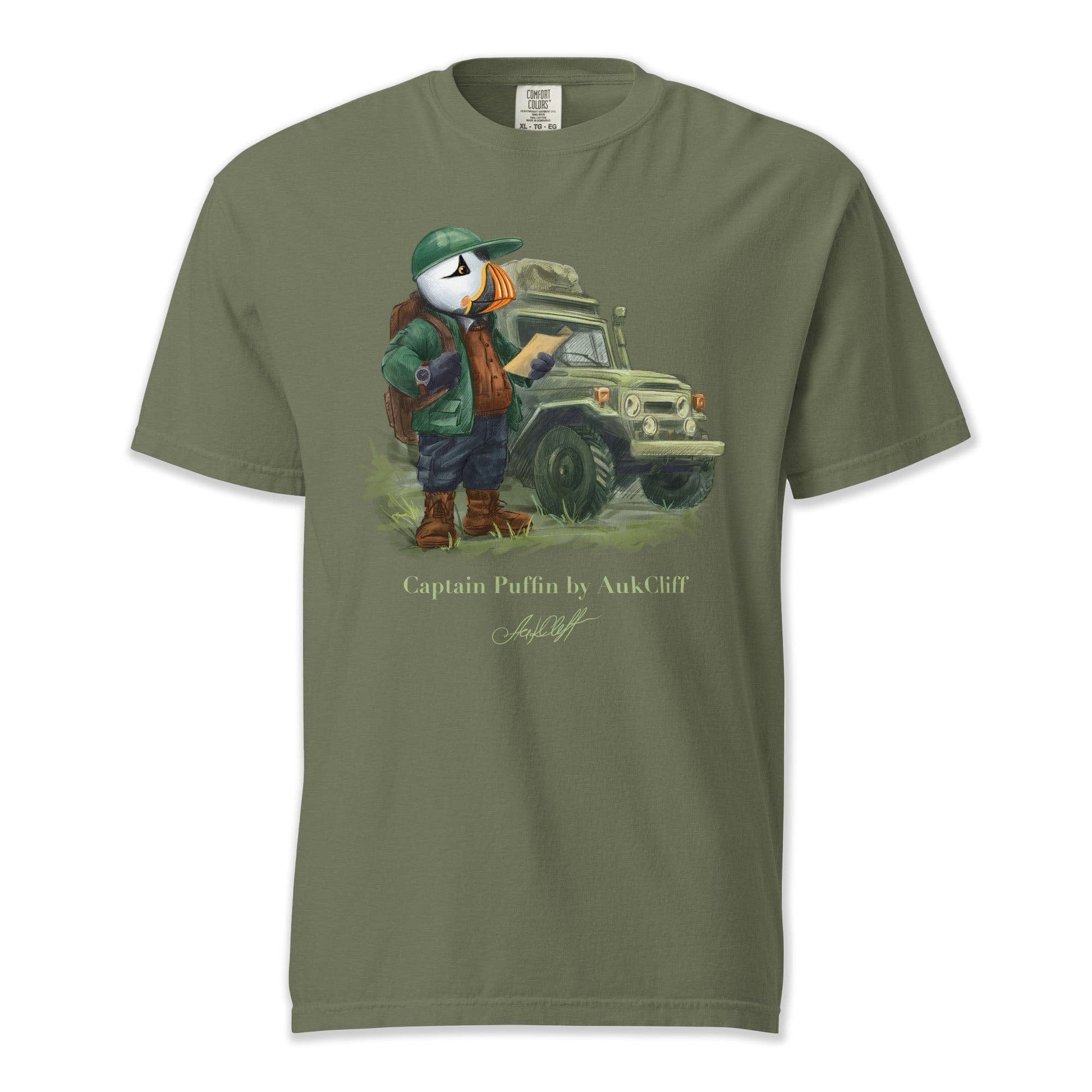 AukCliff Captain Puffin T-shirt Moss / S Captain Puffin™ Overland Explorer Comfort Colors T-Shirt