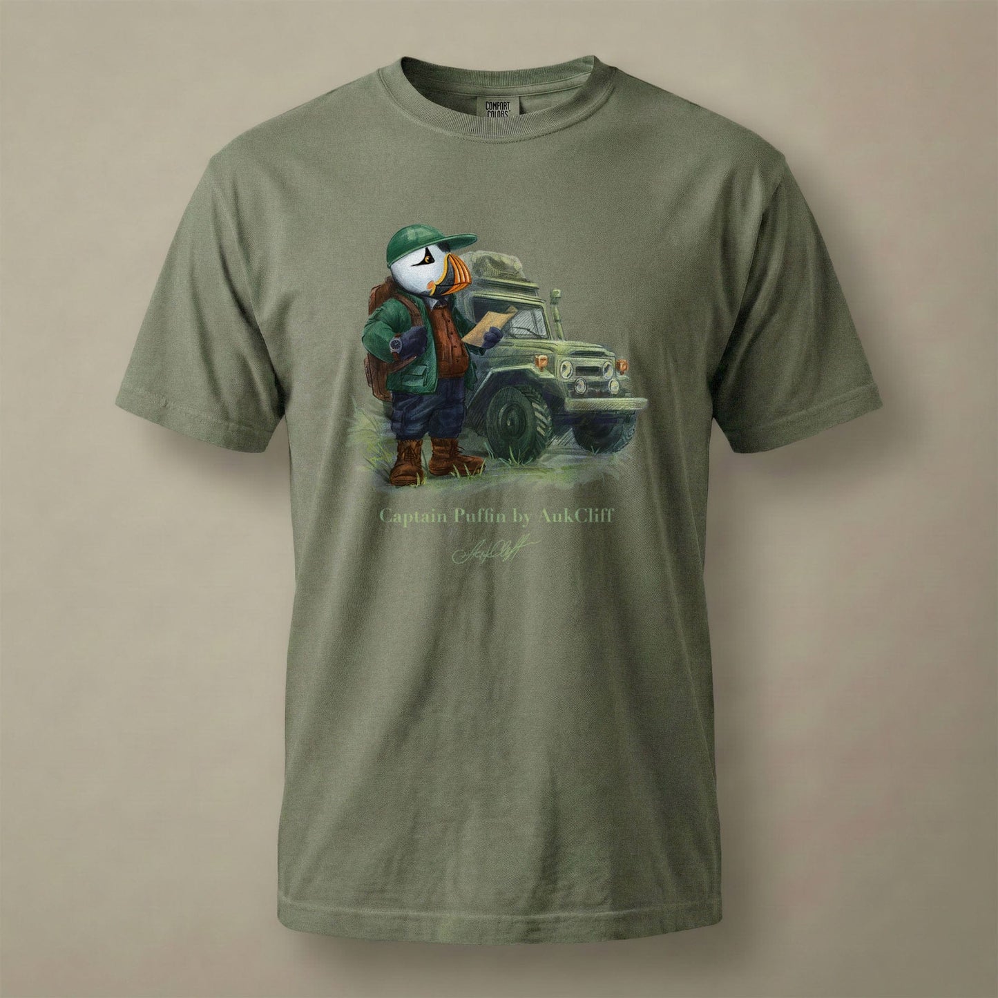 AukCliff Captain Puffin T-shirt Moss / S Captain Puffin™ Overland Explorer Comfort Colors T-Shirt