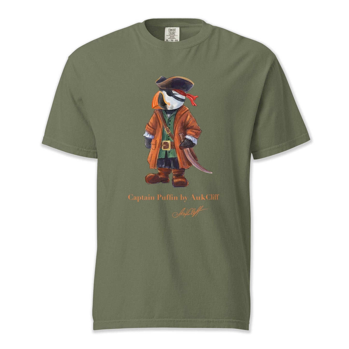 AukCliff Captain Puffin T-shirt Moss / S Captain Puffin™ Pirate Comfort Colors T-Shirt